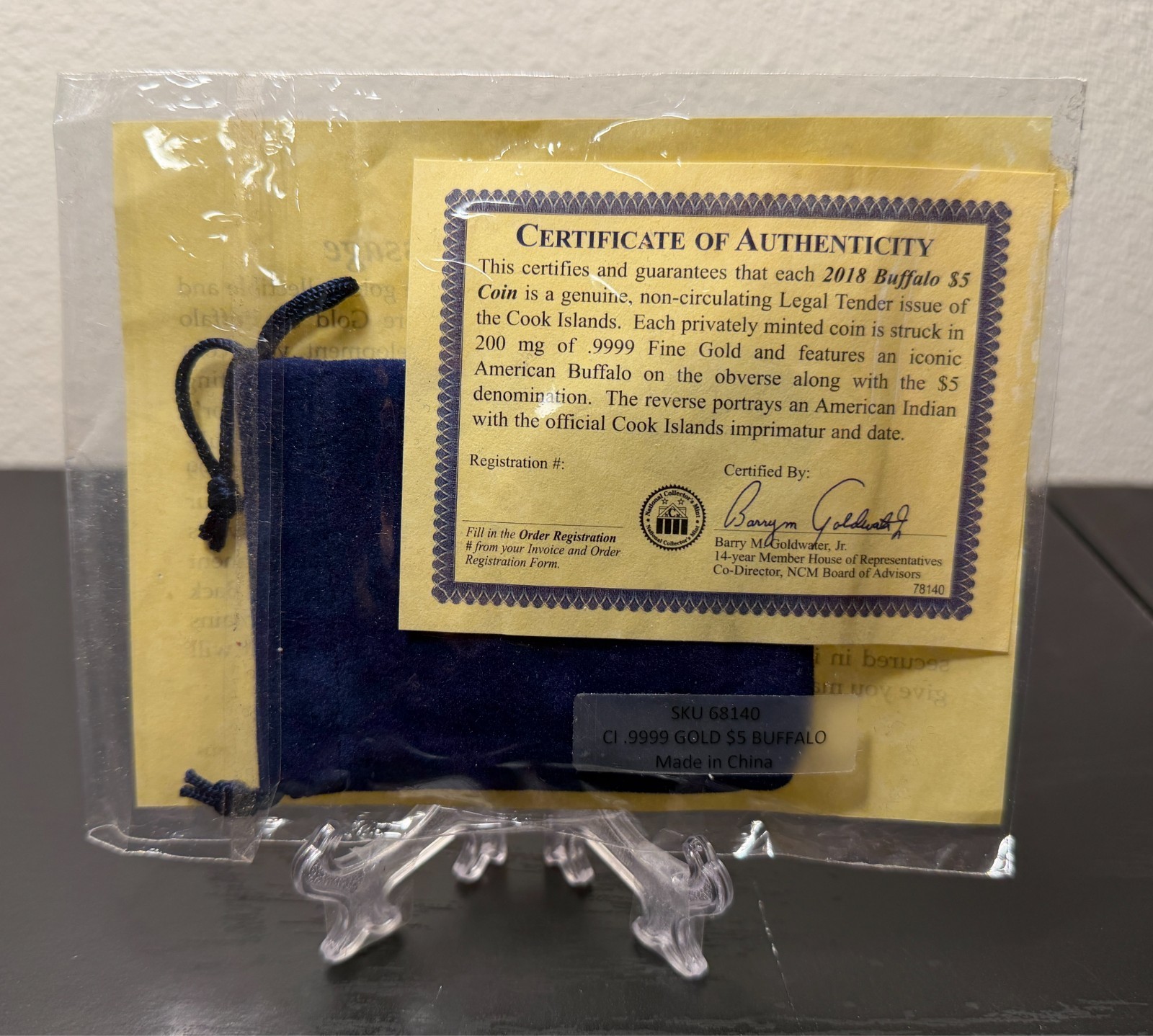 2018 Buffalo $5 Coin Tribute – Cook Islands Legal Tender – 200 mg – .9999 Fine