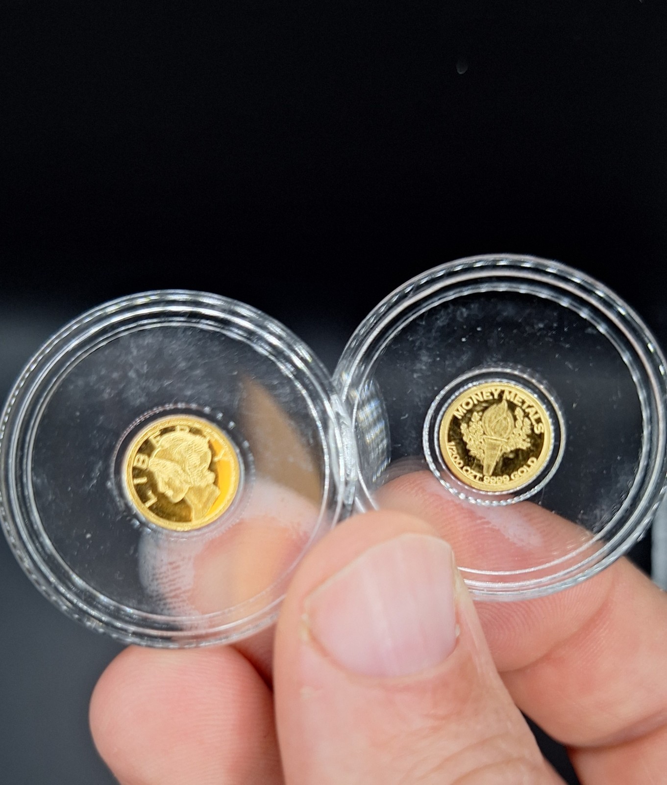 Set of 2 | Mercury Gold Dime Rounds | 1/200 oz .9999 Pure Gold ✨