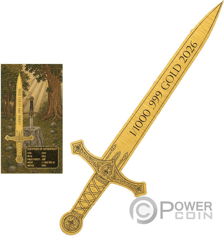 EXCALIBUR 1/1000 Oz Gold Medal 2026