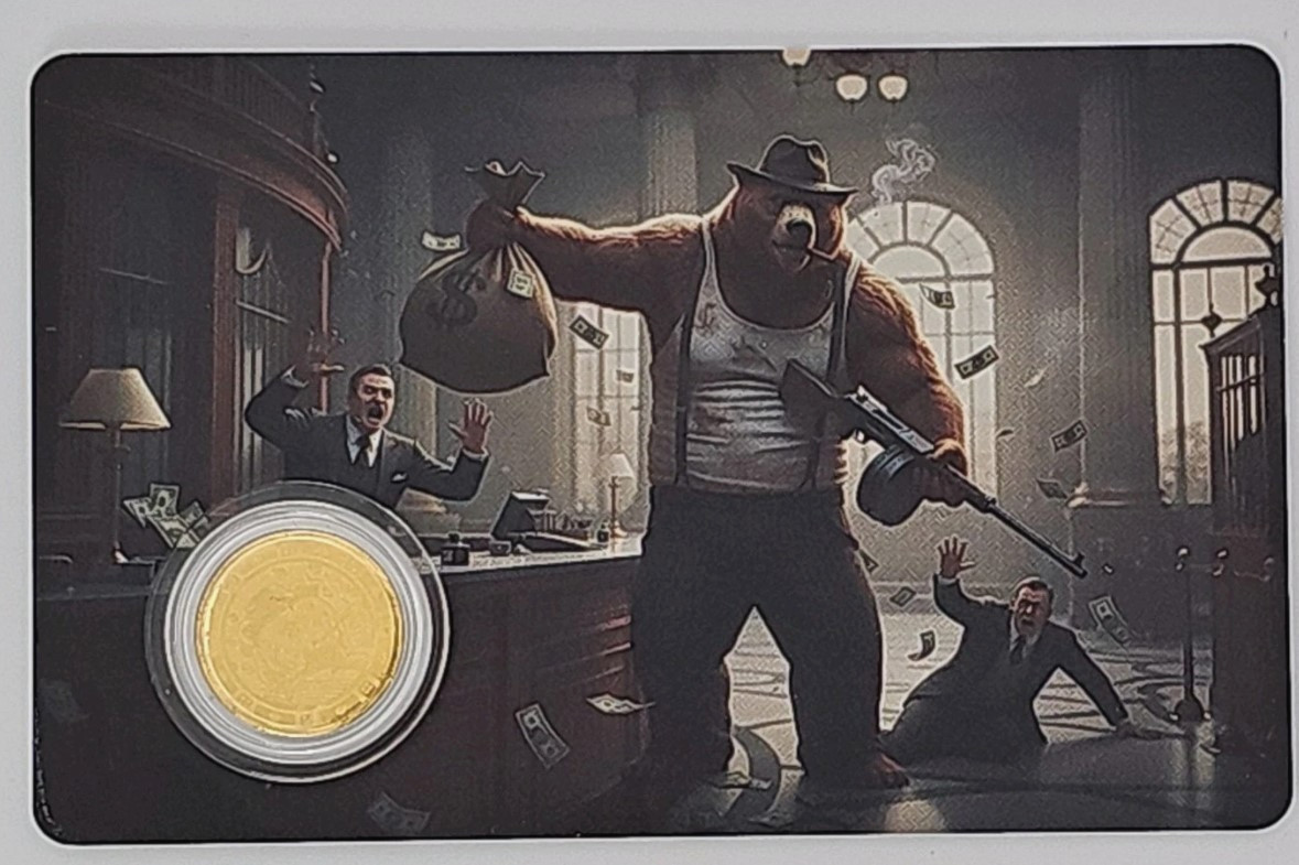 2026 Gangster Bear 1/1000 oz Gold Coin Liberia (9999 Mintage)