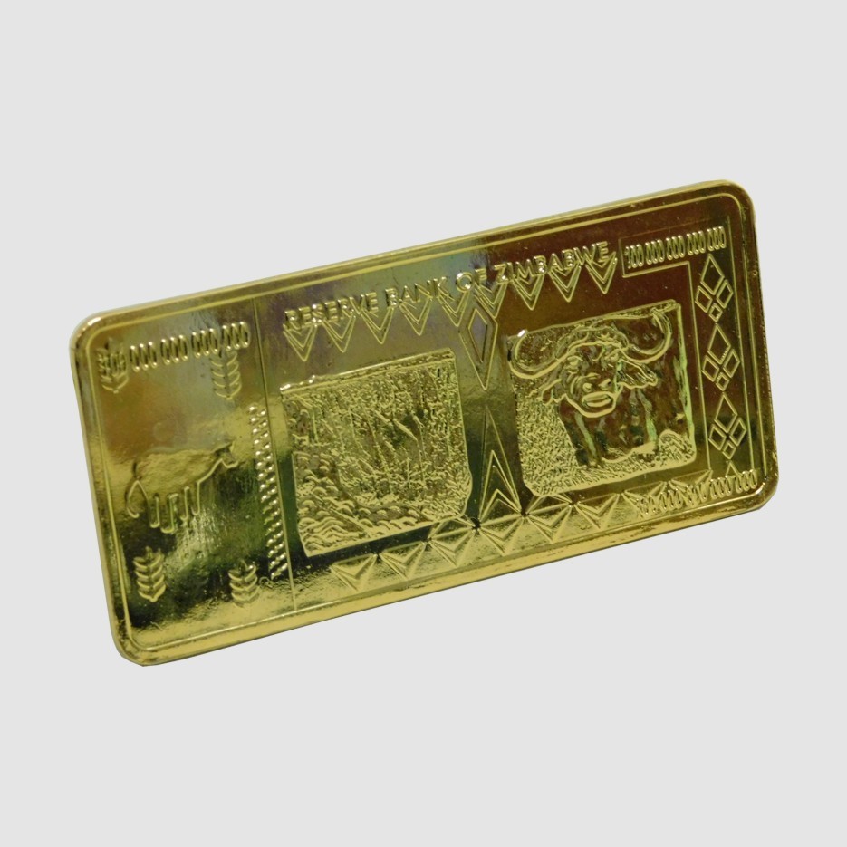 10 Pieces Zimbabwe 100 Trillion Dollars Gold Ingot Bullion Bar