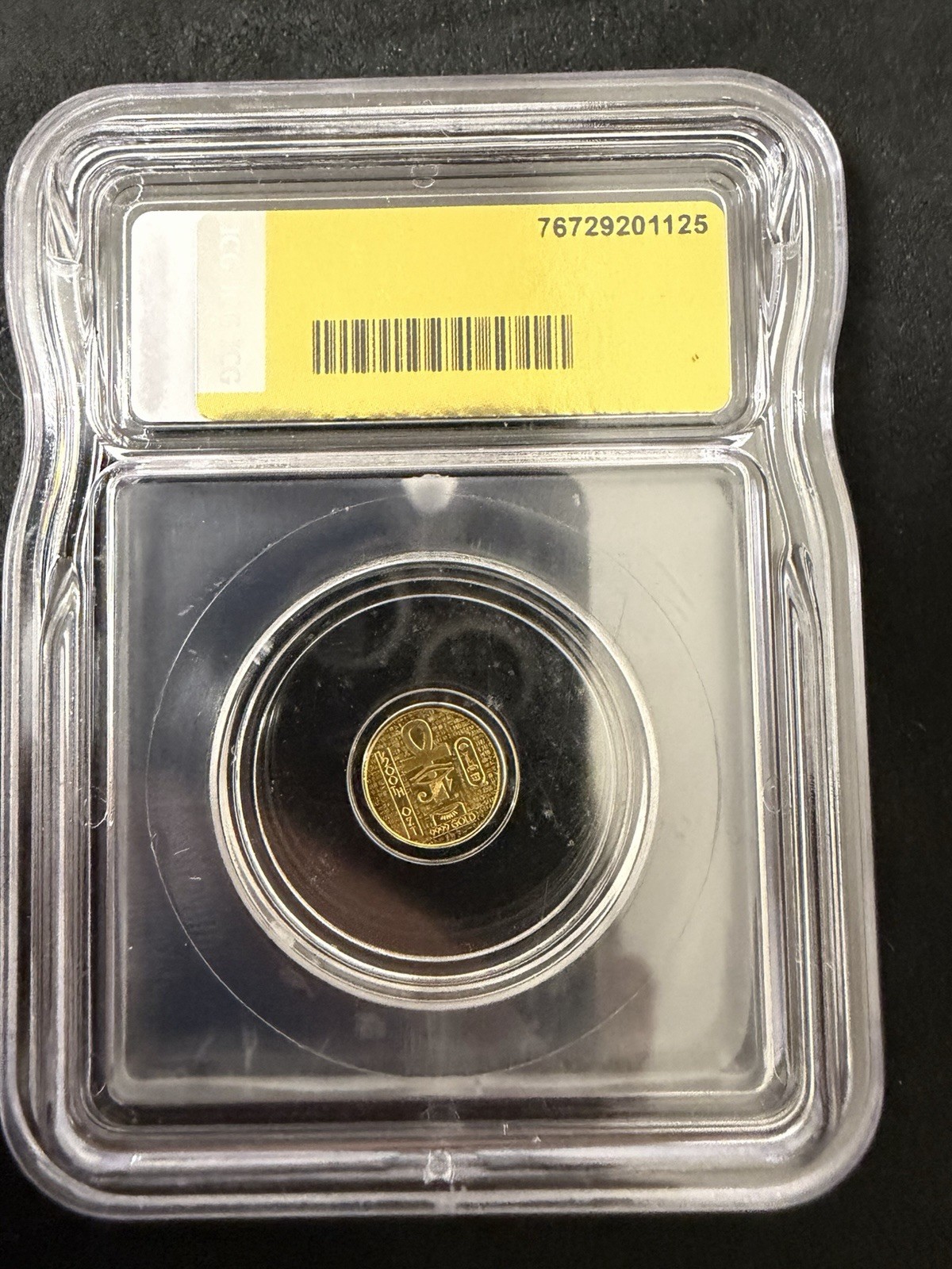 ICG MS70 Egyptian King Tut Gold Round Coin 1/200 oz Total Precious Metal Content