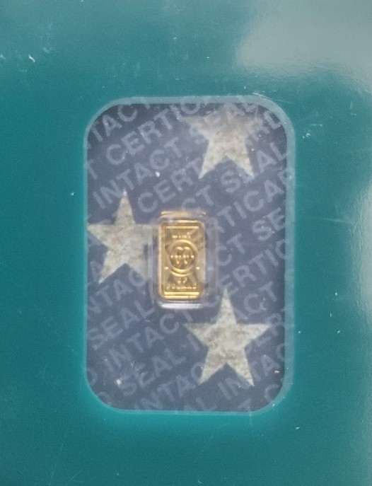 1/4 Gram Mennica Polska Gold Bar 999.9 AU Fine, in Assay Card