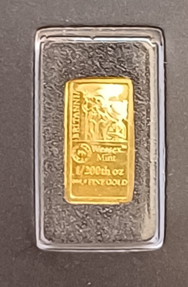 Britannia 1/200oz & Liberty 1/1000oz Fine Gold 999.9 Bullion Bars by Wessex Mint