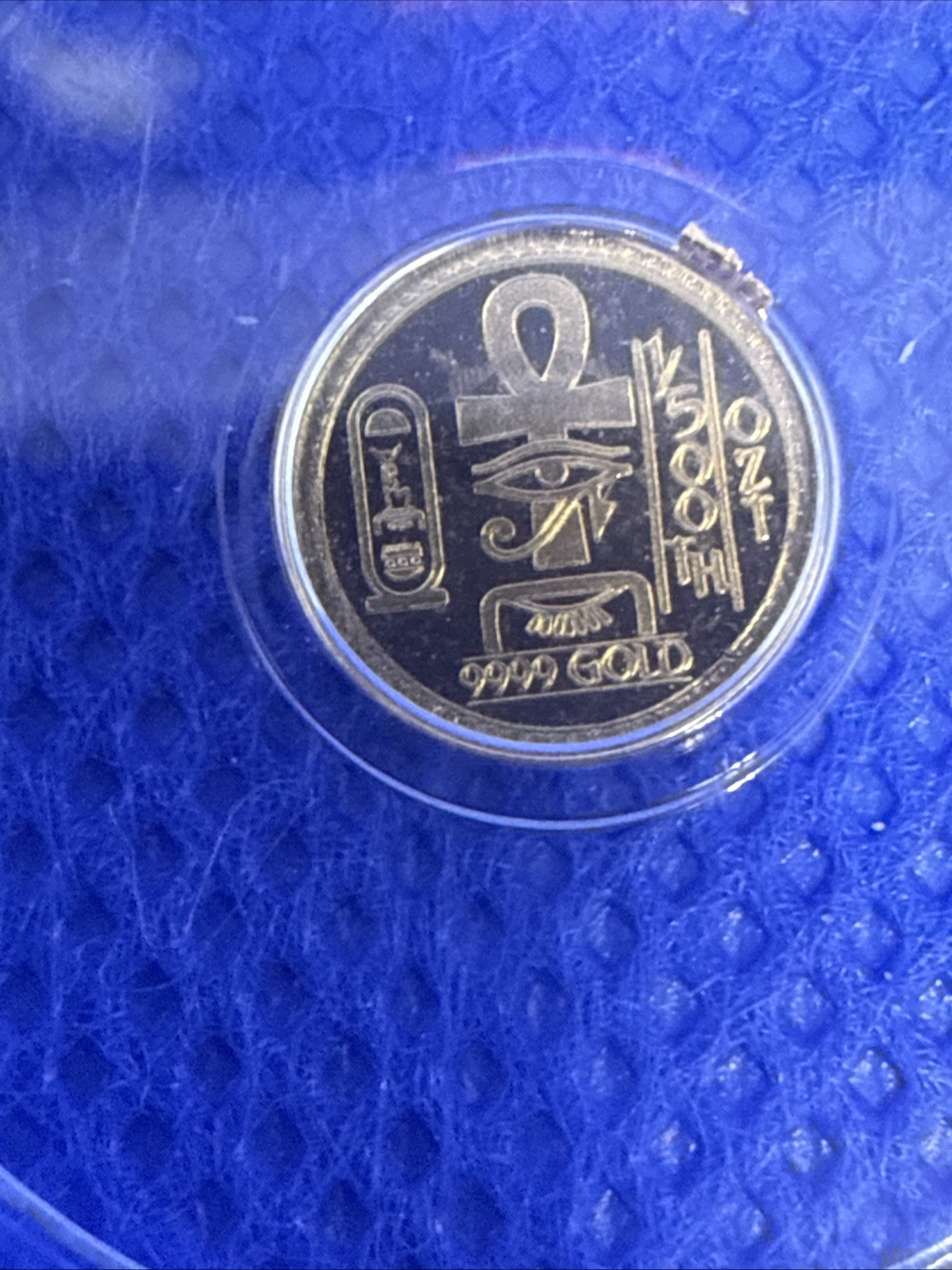 1/500 oz Gold Round Eye of Ra Egyptian Fractional Bullion .9999 Pure Capsule