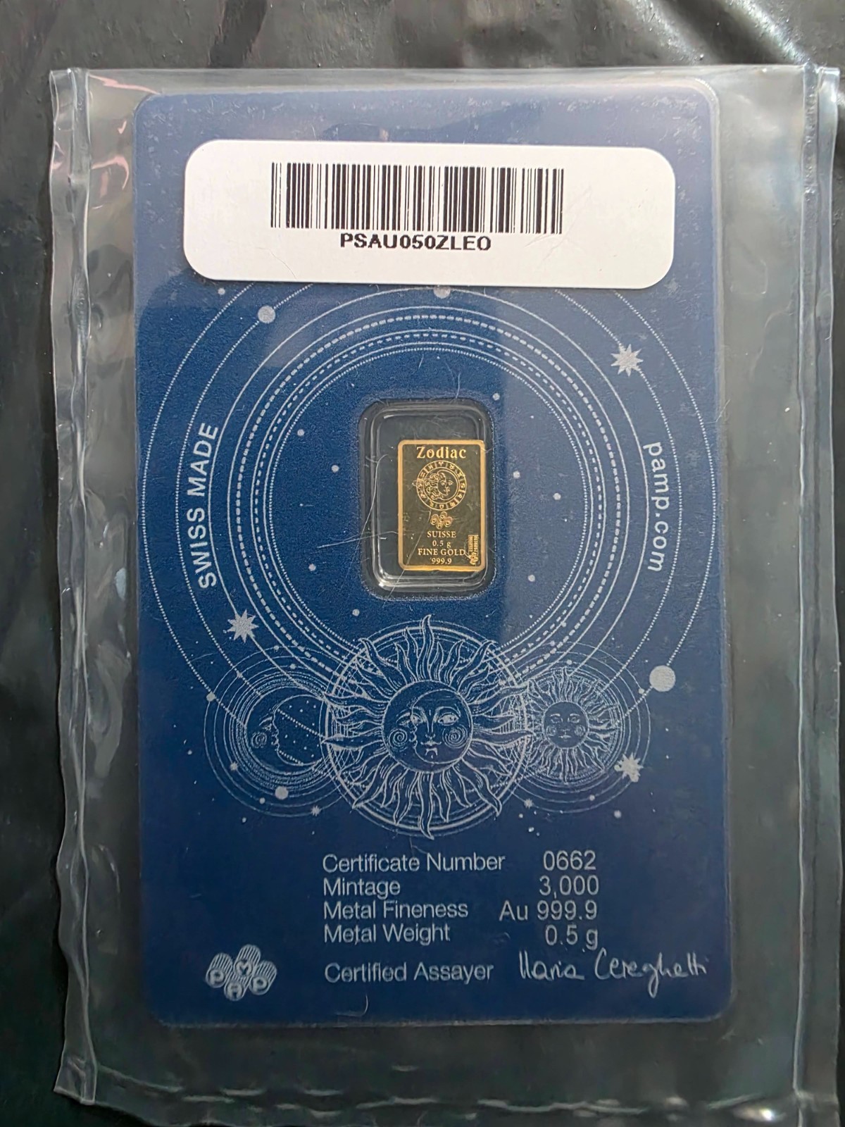 2026 PAMP Suisse 0.5g Gold Bar – Leo Zodiac – .9999 Fine Gold – Sealed Assay