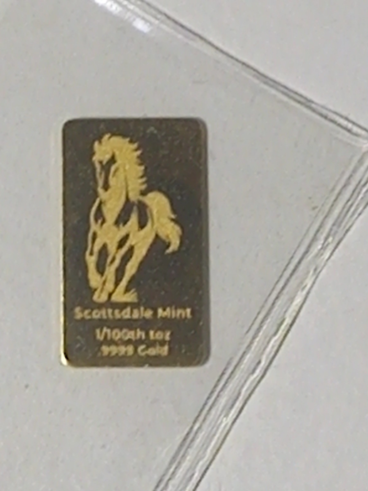 Gold 9999 – 1/100th Oz Gold Bullion Bar – Scottsdale Mint 0.31g