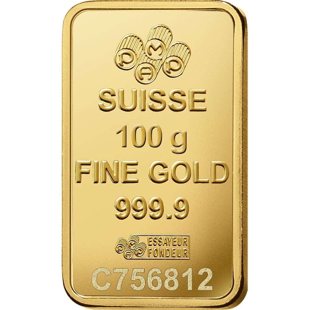 100 gram Gold Bar – PAMP Suisse – Fortuna – 999.9 Fine in Sealed Assay