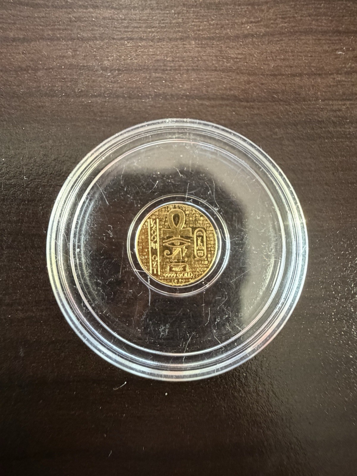 1/200 OZ GOLD MONARCH EGYPTIAN SCARAB .9999 FINE IN SEALED CAPSULE