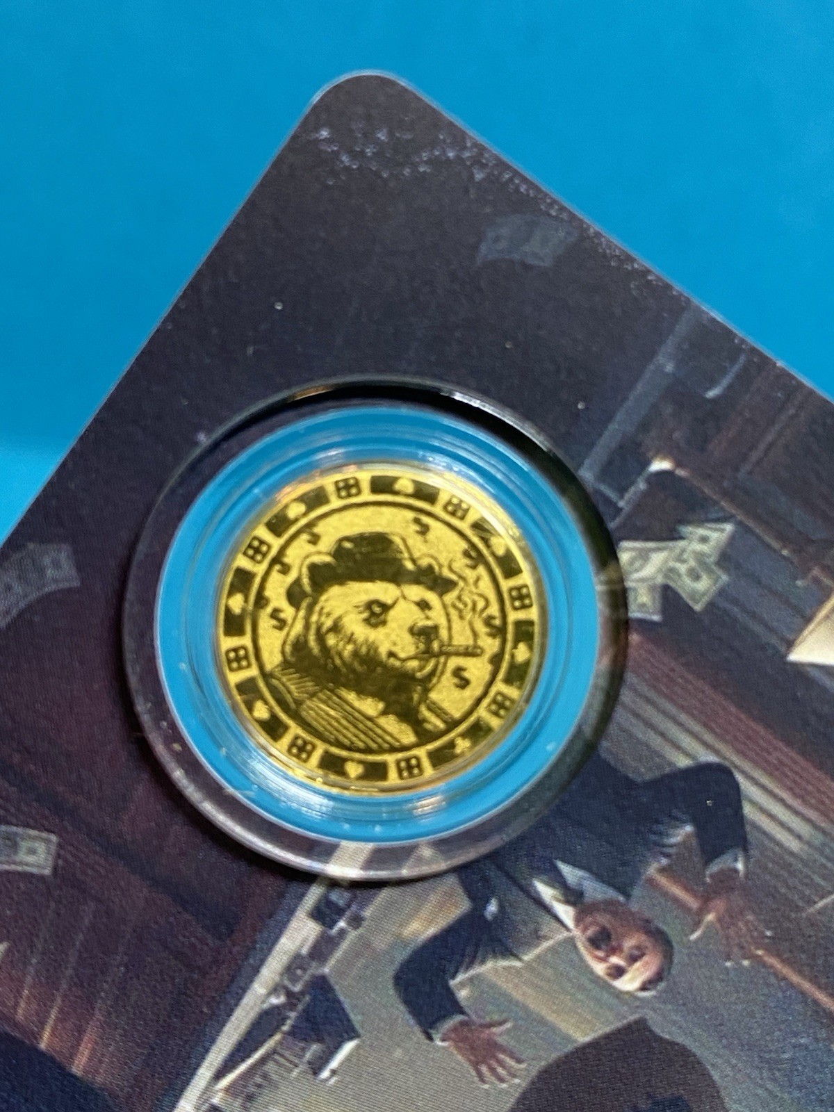 Gangster Mob Bear Gold 1/1000 Oz 999 Fine Round in COA Card
