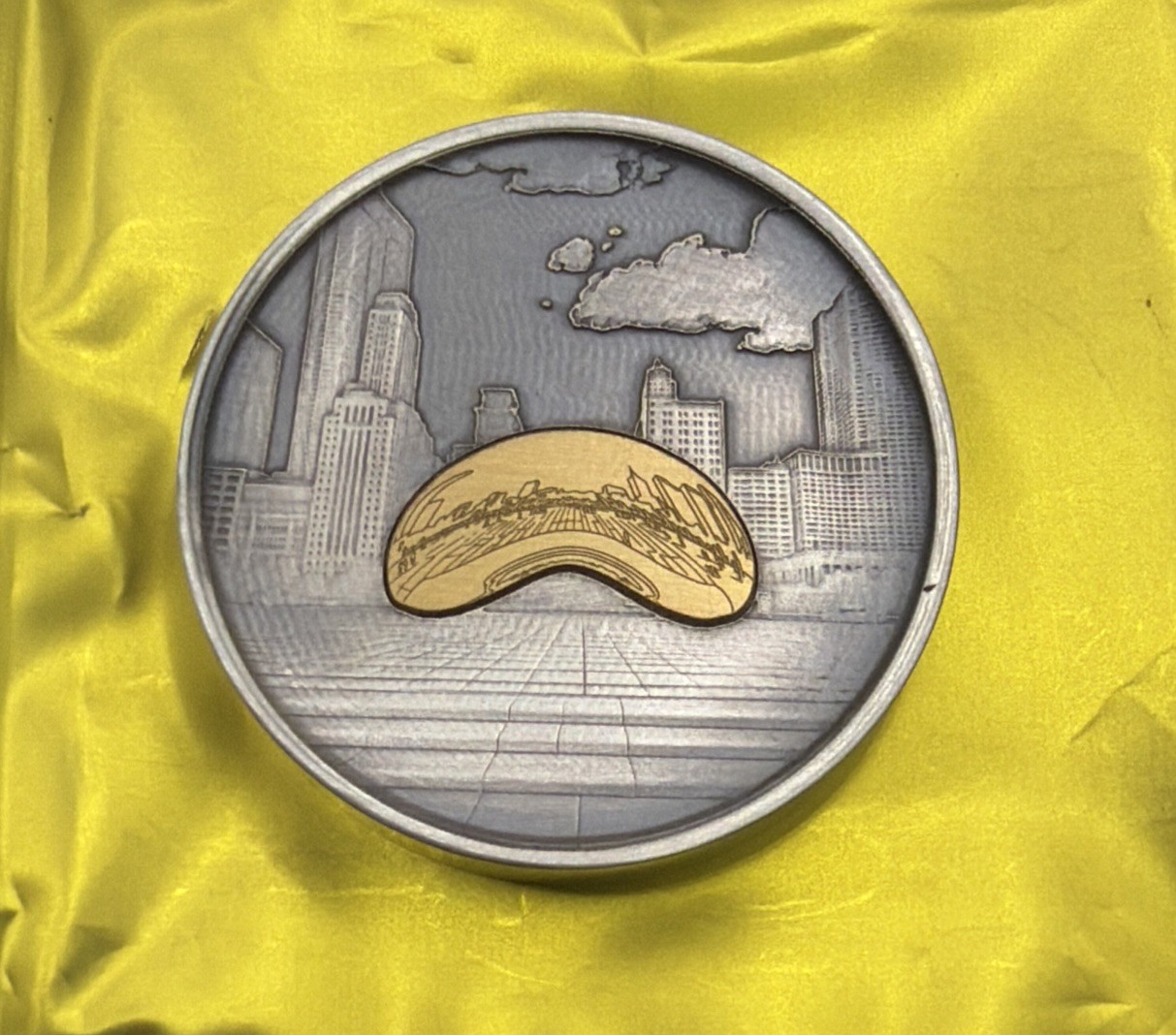 TD Mint Chicago’s “The Bean” 3 oz .999 Silver & 2 Gram Gold Round