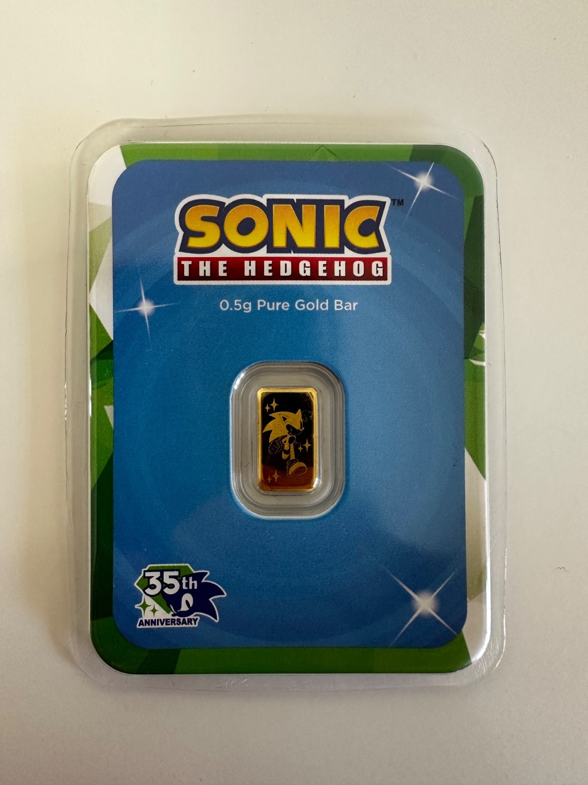 PAMP Sonic the Hedgehog 0.5g Gold Bar .9999 Fine Gold 7500 Limited Mintage
