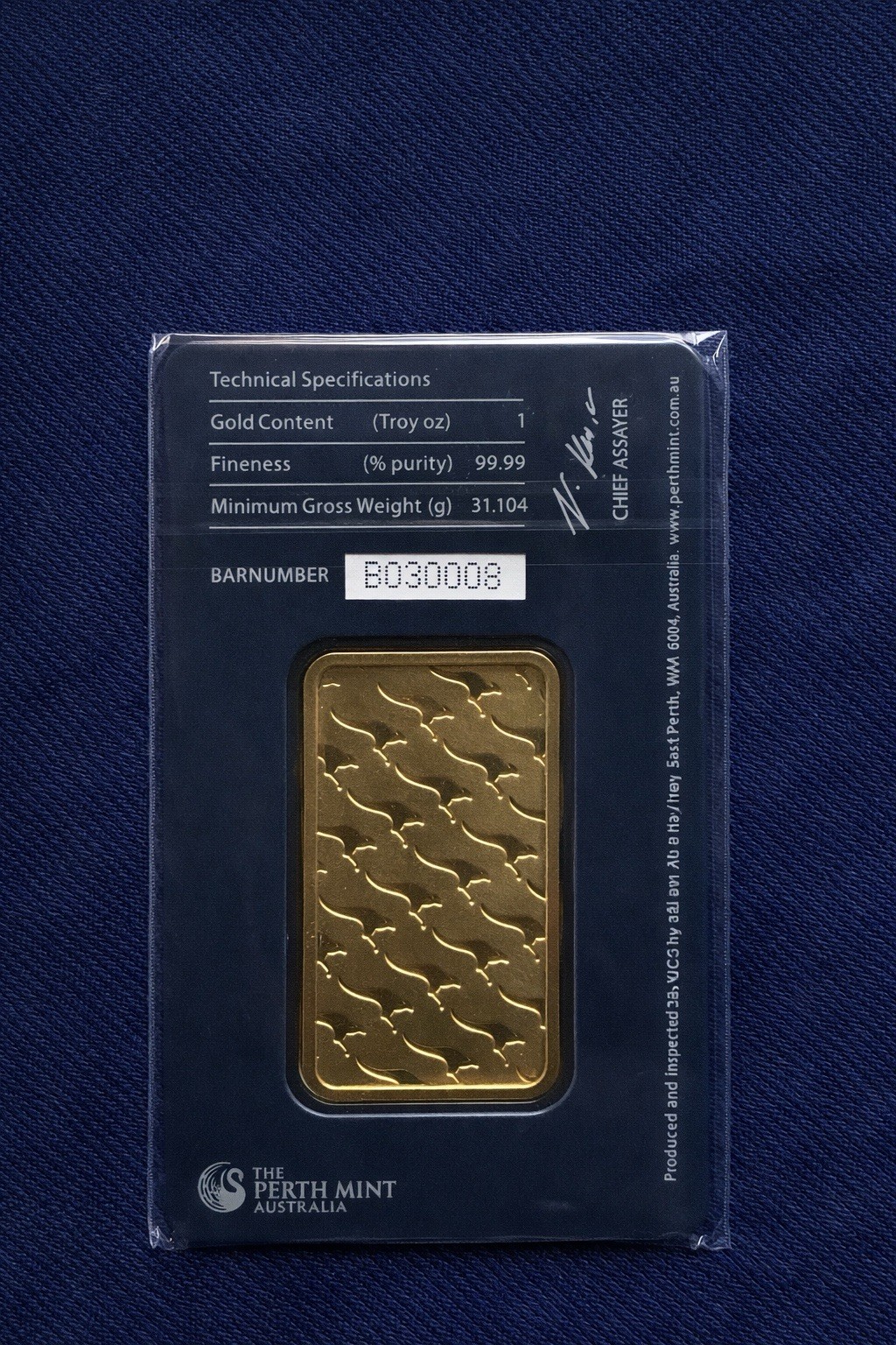 The Perth Mint 1 oz Gold Bar 99.99% Pure Gold in Tamper-Evident Case