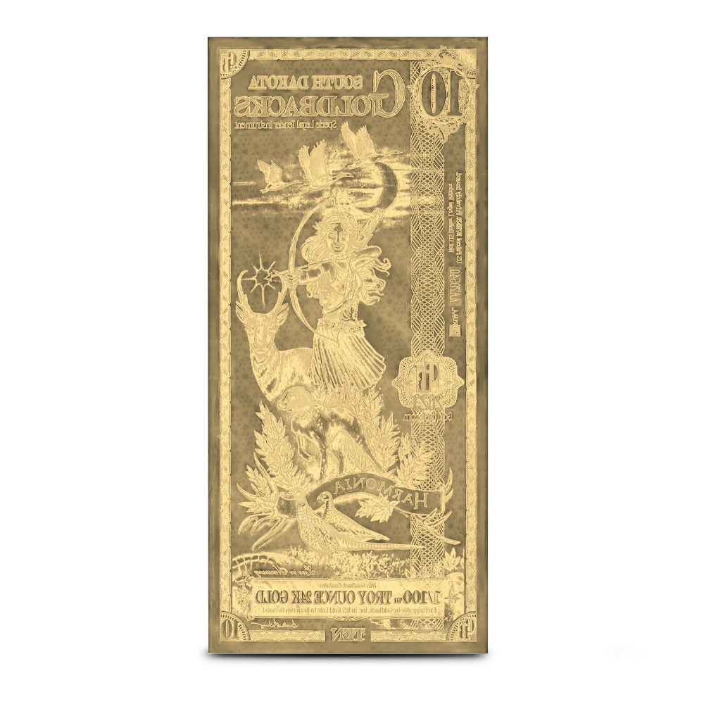 10 South Dakota Goldback Gold Note (New)