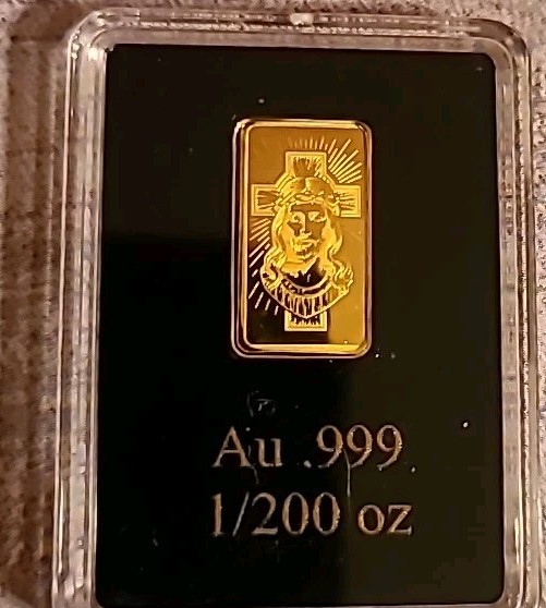 1/200 oz Gold Bar .999 Fine Gold Jesus Republic of Palau $20 Micro Gold
