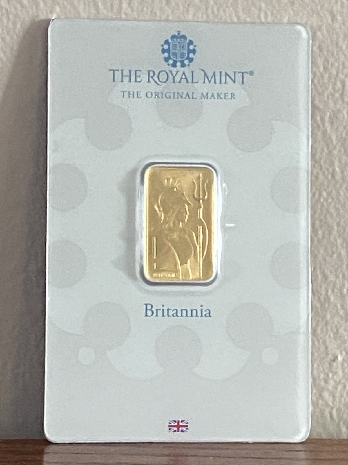 The Royal Mint Britannia 5g Gold Bar 999.9 Fine Gold Bullion Bar In Assay Card