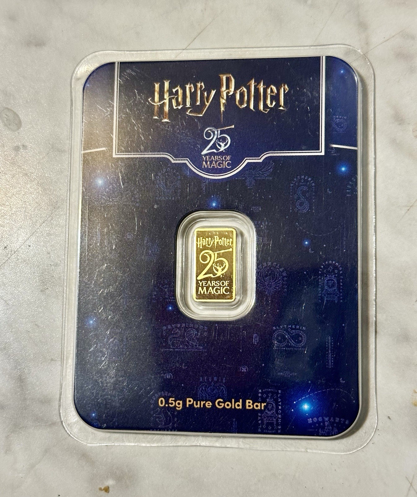 Harry Potter 1/2 gram Gold Bar Harry Potter 25th Anniversary