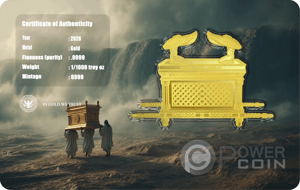 ARK OF COVENANT Shaped 1/1000 Oz Gold Medal 2026