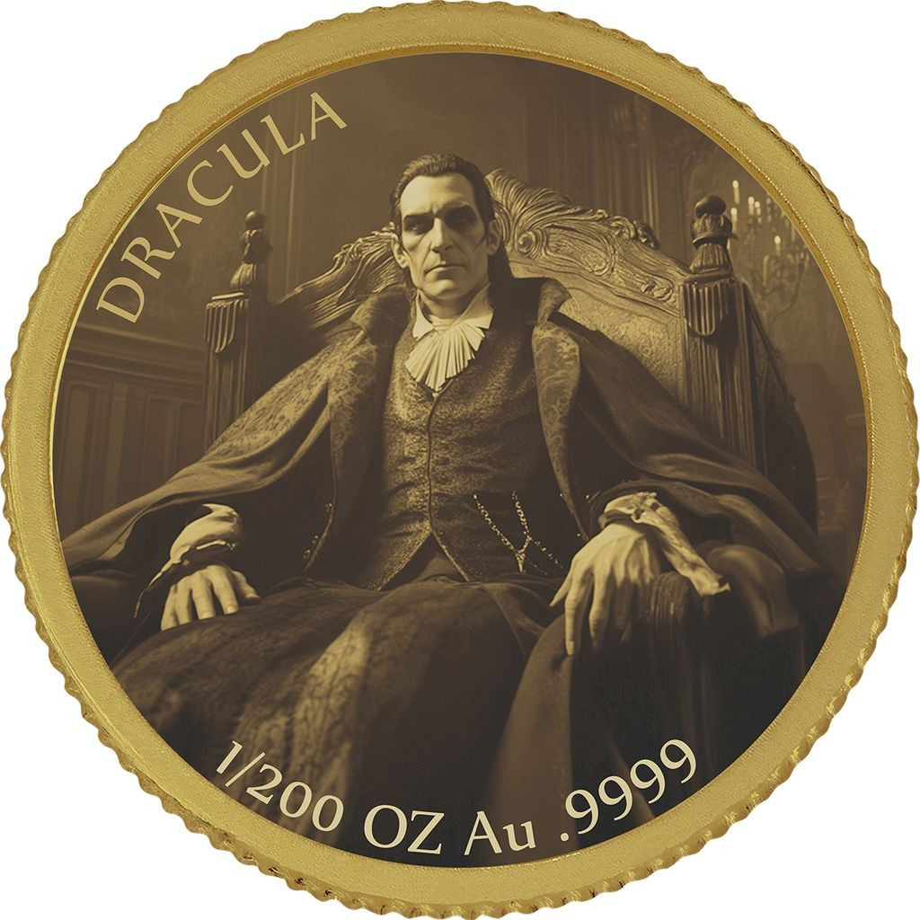 2026 Liberia Dracula 1/200oz 9999 Gold Coin in Capsule with COA Mintage 999