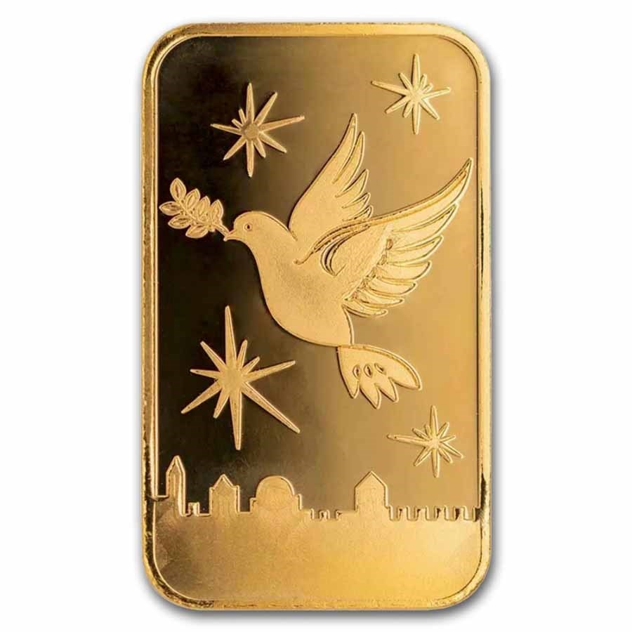 Holy Land Mint Am Israel Chai 1 Gram Gold Bars-In Assay #Below 100 Serial