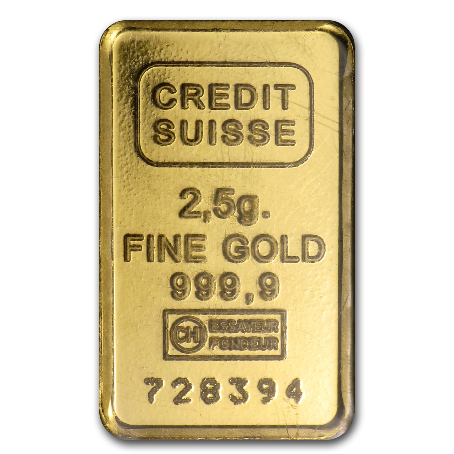2.5 gram Gold Bar – Brand Name (w/Assay Card)
