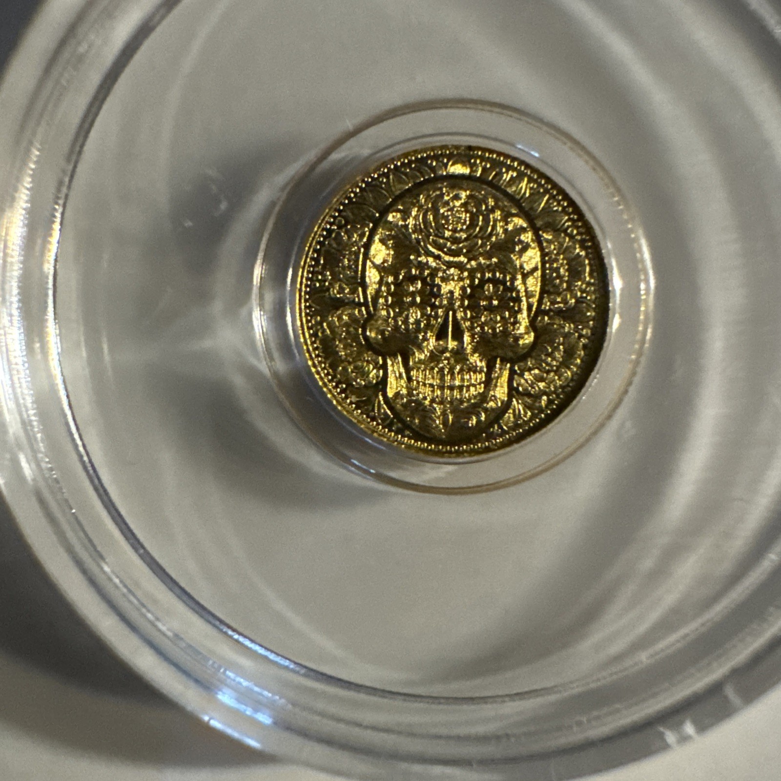 1/200th oz .9999 Fine GOLD Skull Dia De Los Muertos FRACTIONAL GOLD