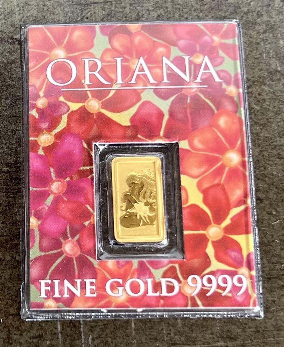 1 gram Oriana Gold Bar – Perth Mint “Old Logo” Oriana – (In Assay) – Free Ship!