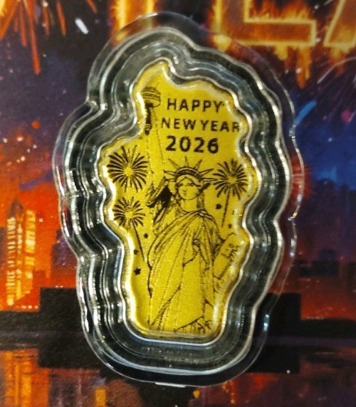 1/1000 oz .999 Gold USA 2026 Happy New Year Statue of Liberty