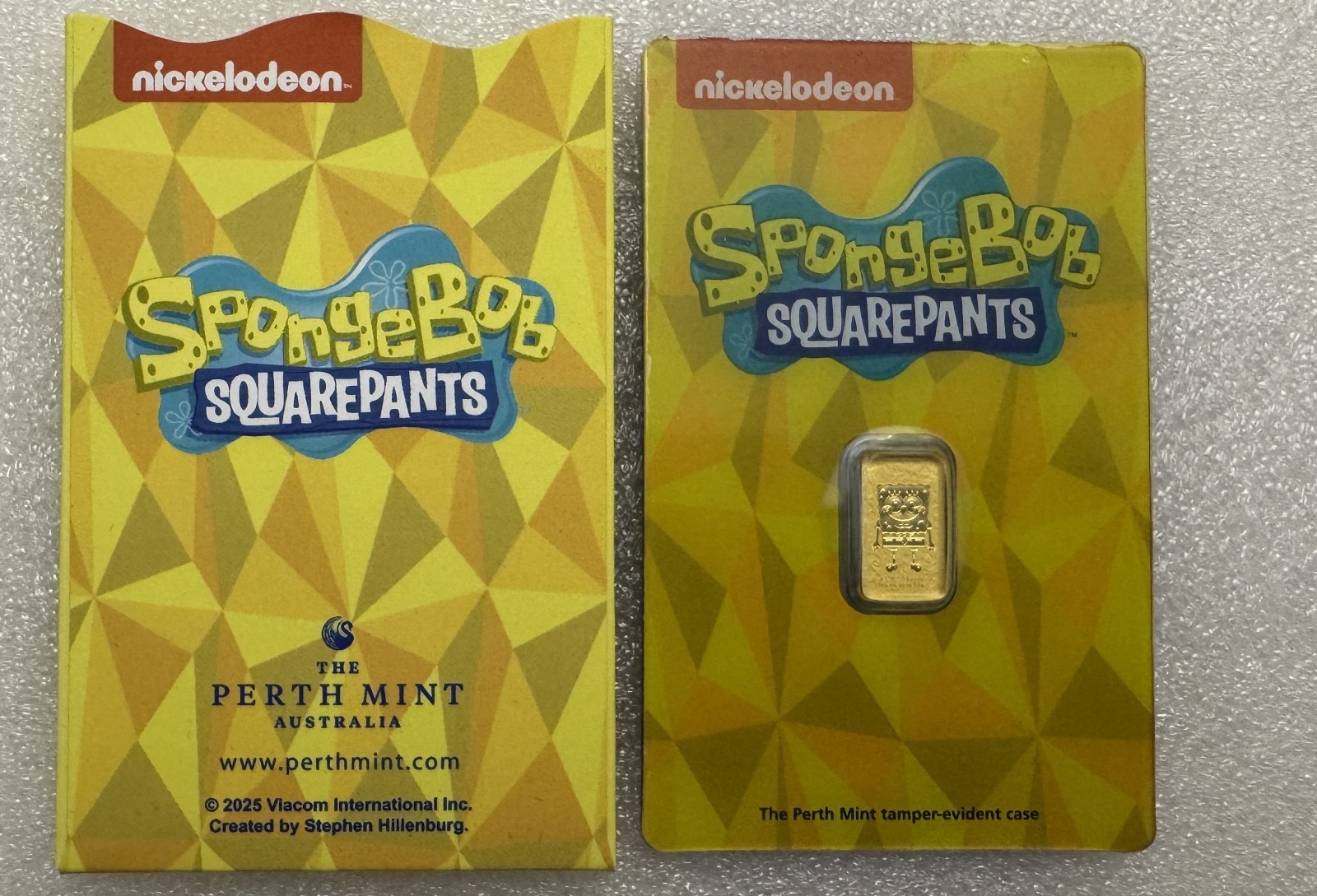 2025 Perth Mint SpongeBob SquarePants 1g Gold Bar .9999 Nickelodeon Sealed Assay