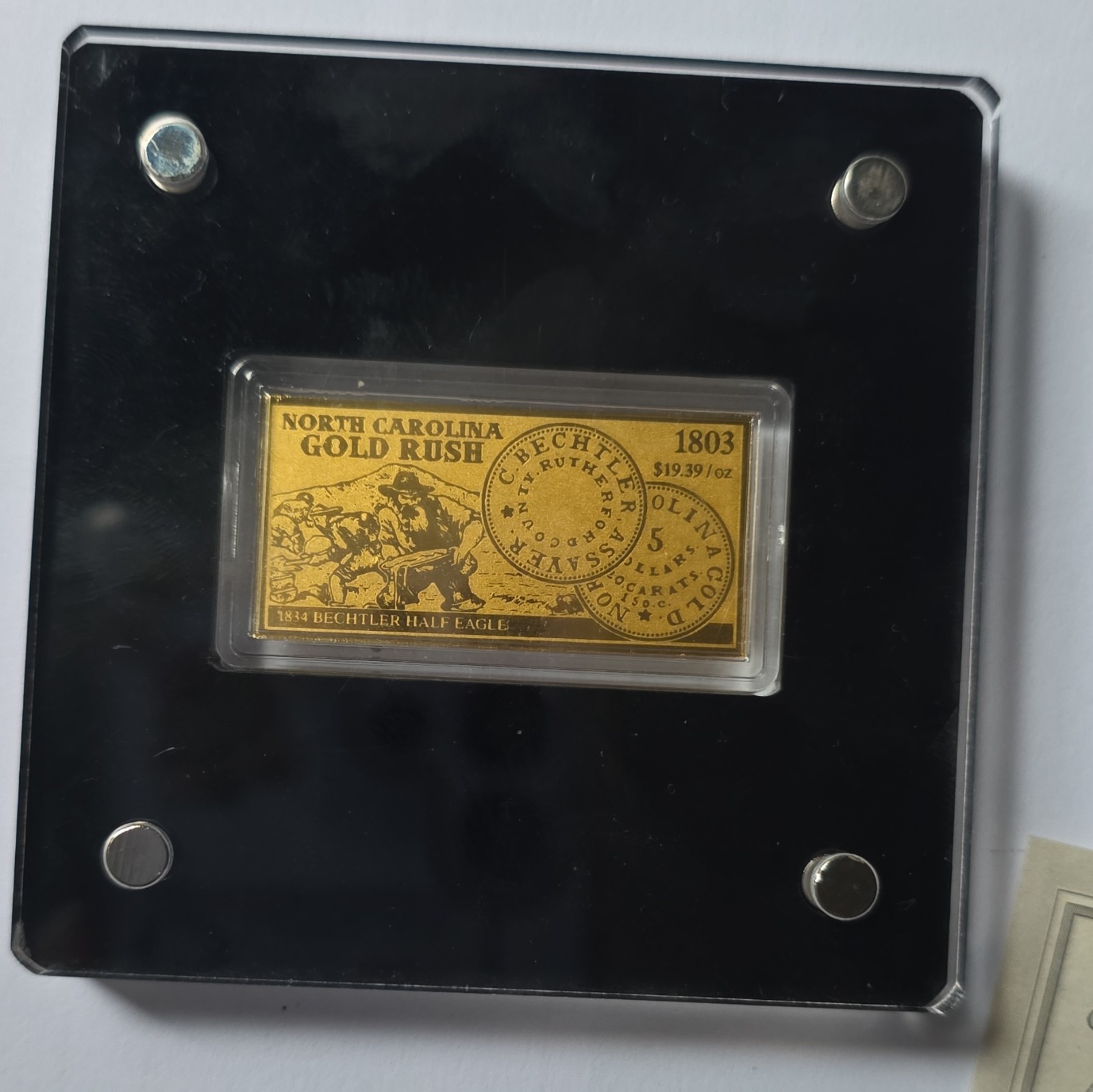 American Mint 1803 North Carolina Gold Rush 5 Grains .999 Gold Bar