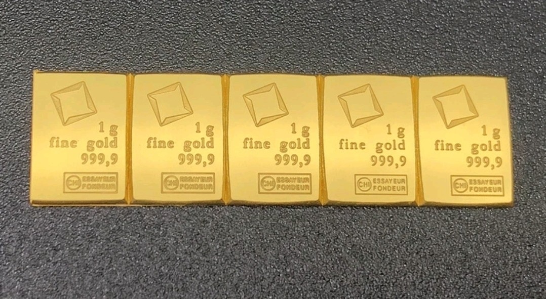 1 GRAM 24K GOLD – PREMIUM VALCAMBI SWISS BULLION .9999 FINE COMBIBAR