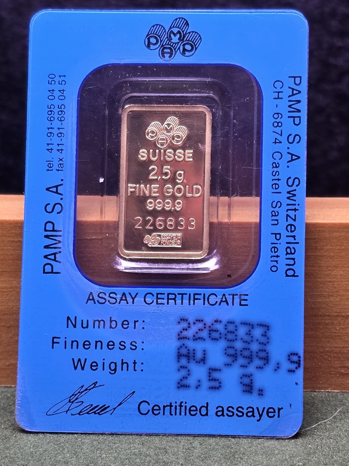Pamp Suisse “GOLD DREAM” 2.5 Gram Gold Bar *Vintage*Rare*