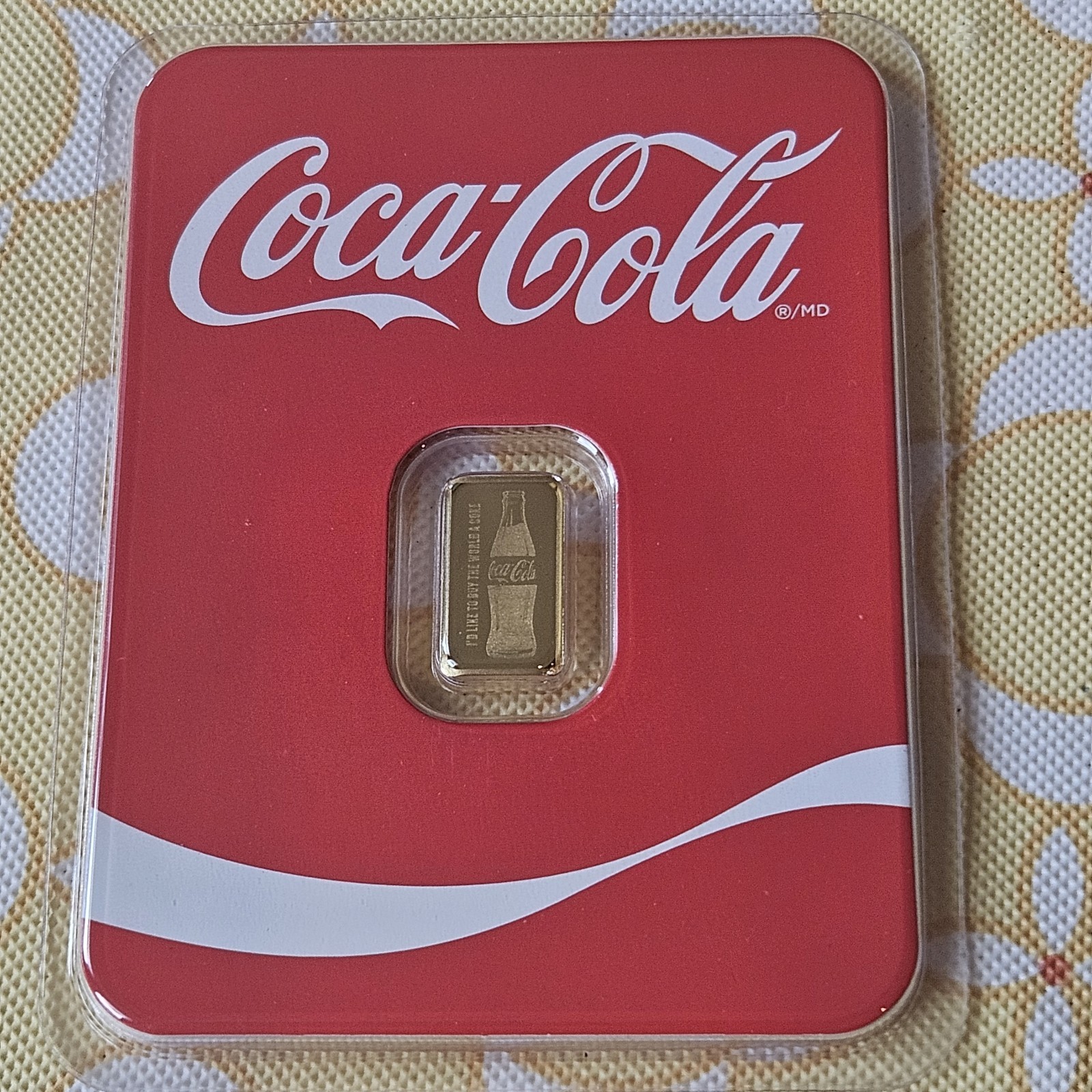 Coca-Cola 1/2 .5 Gram Gold Bar .9999 Fine Gold in Assay Card Collectible