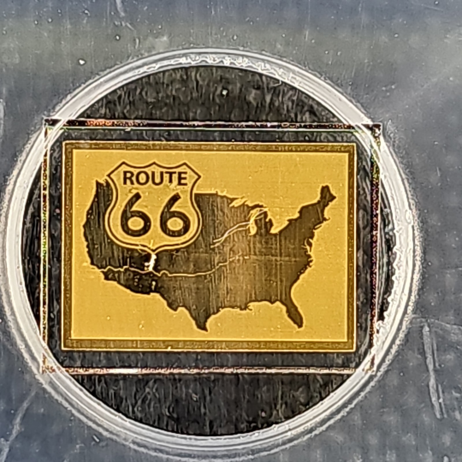 Route 66 Gold Bar 1/1000 oz Gold ICG MS 70