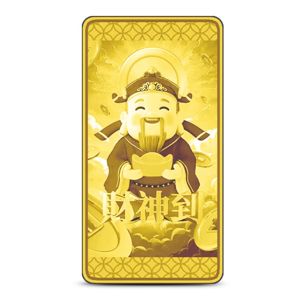 1/1000 oz Proof God of Wealth Gold Bar (New w/ Assay)