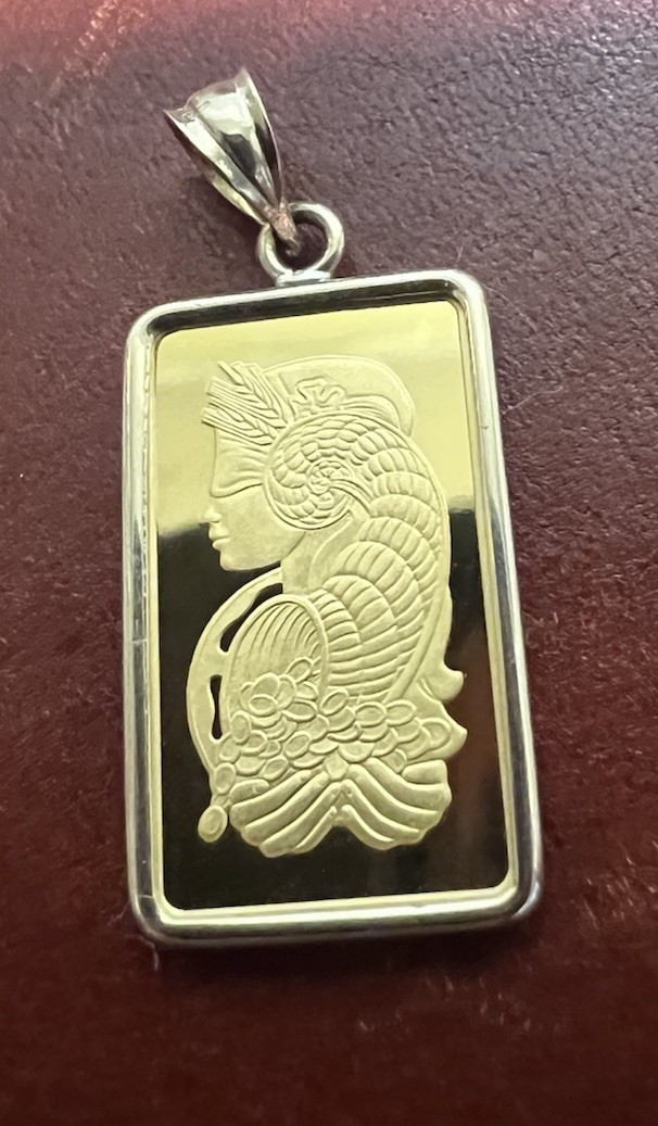 5 G. 999.9 GOLD PAMP LADY FORTUNA VERISCAN™ BAR & FREE WITH PURCHASE 14K BEZEL!