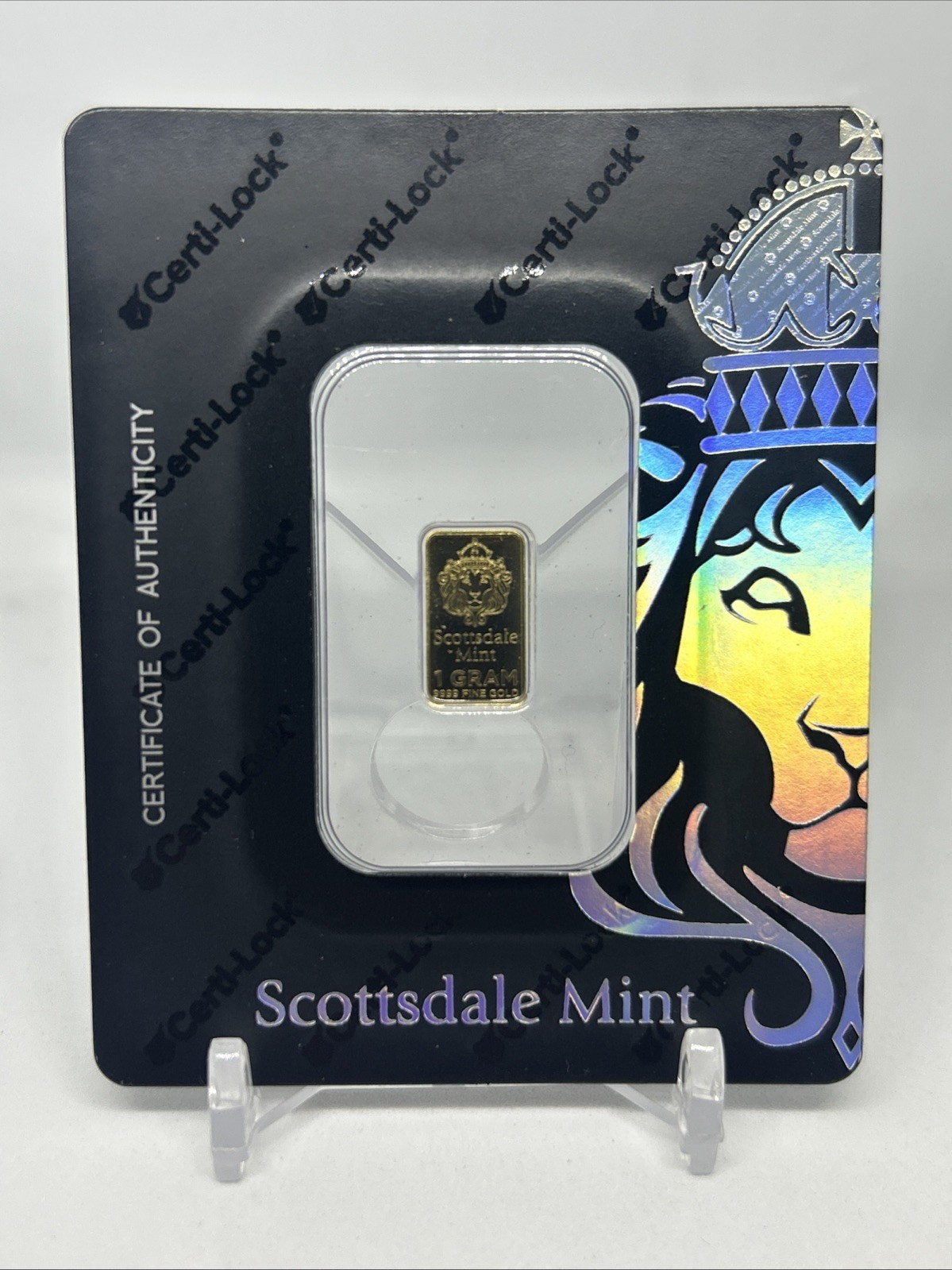 1 Gram .9999 Fine Gold Bar Sealed In Certi-lock Assay Card #98122185296 Prepper