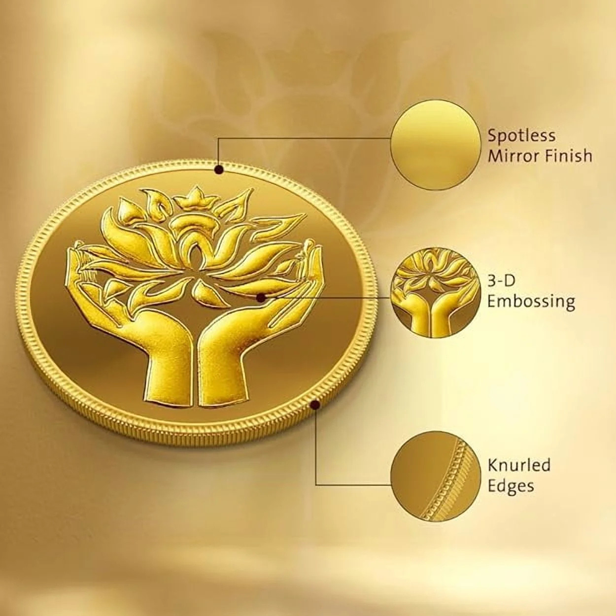 Pamp MMTC Lotus 1 Gram Gold Round – Large Card Assay