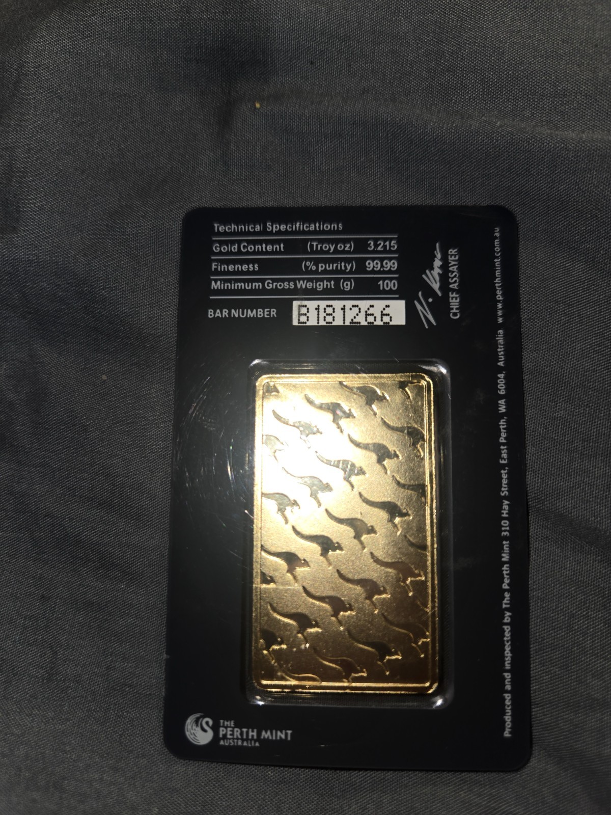 100 gram Gold Bar – The Perth Mint – 99.99 Fine in Sealed Assay