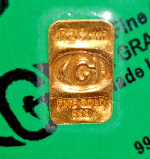 GOLD 1/2 GRAM (24K PURE GOLD BULLION BAR 999 FINE PURE GOLD