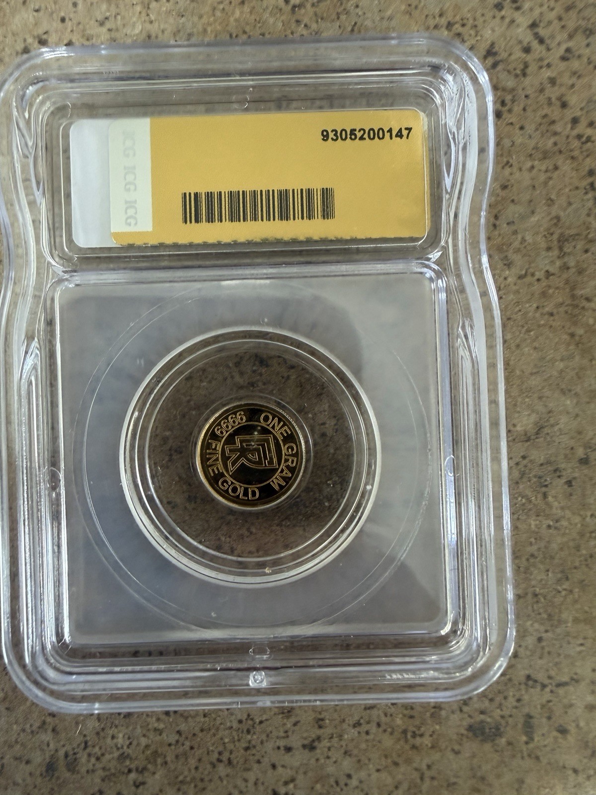 Clean Ripz ICG MS70 PL Gold Round .9999 Fine Gold 1 g (Slabbed)
