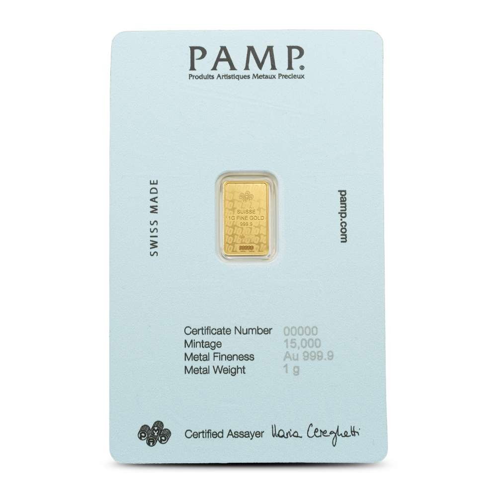 1 Gram PAMP Suisse Maradona Gold Bar (New w/ Assay)