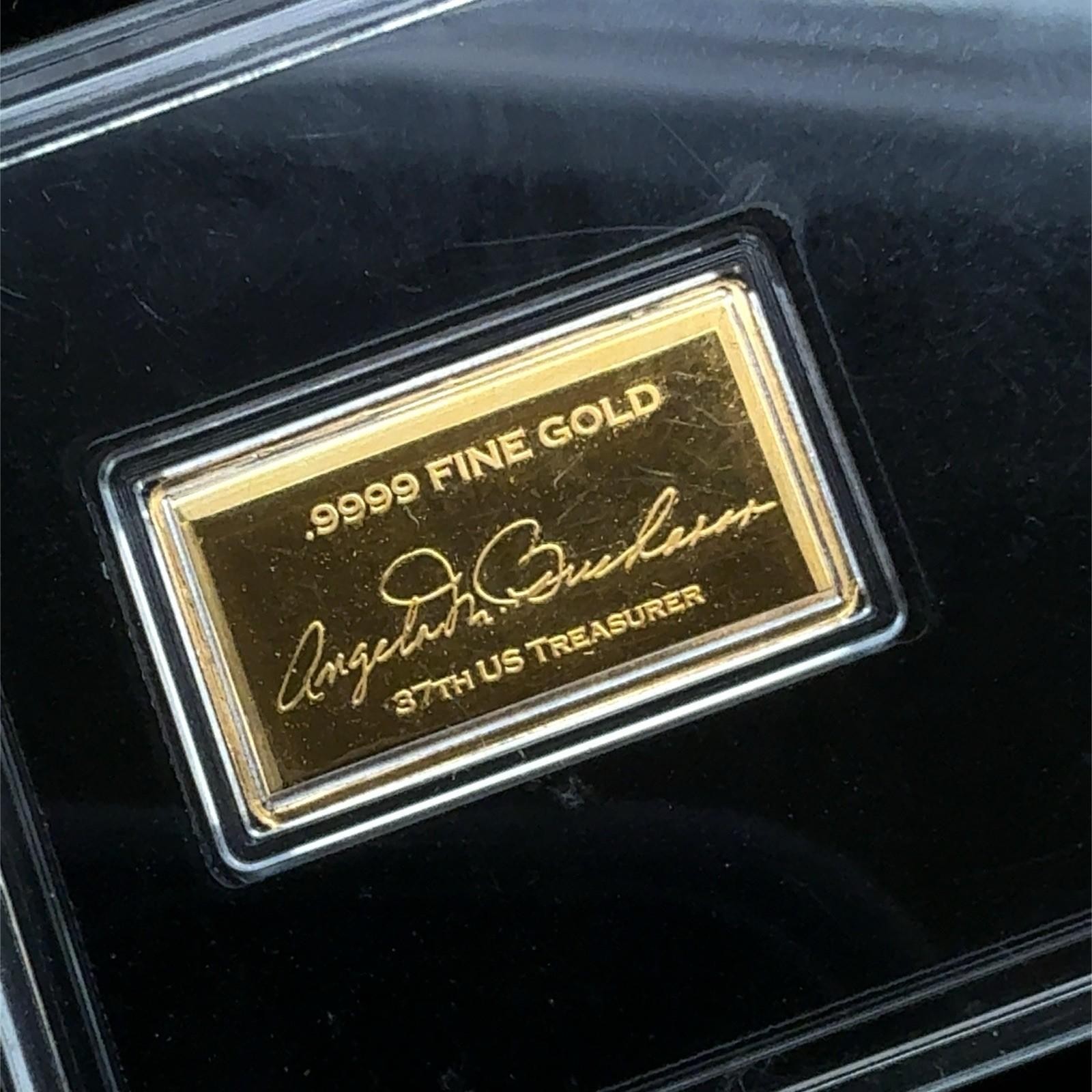 1/100th Oz National Collector’s Mint .9999 Fine Gold Bar US Treasury, 2 Avail.