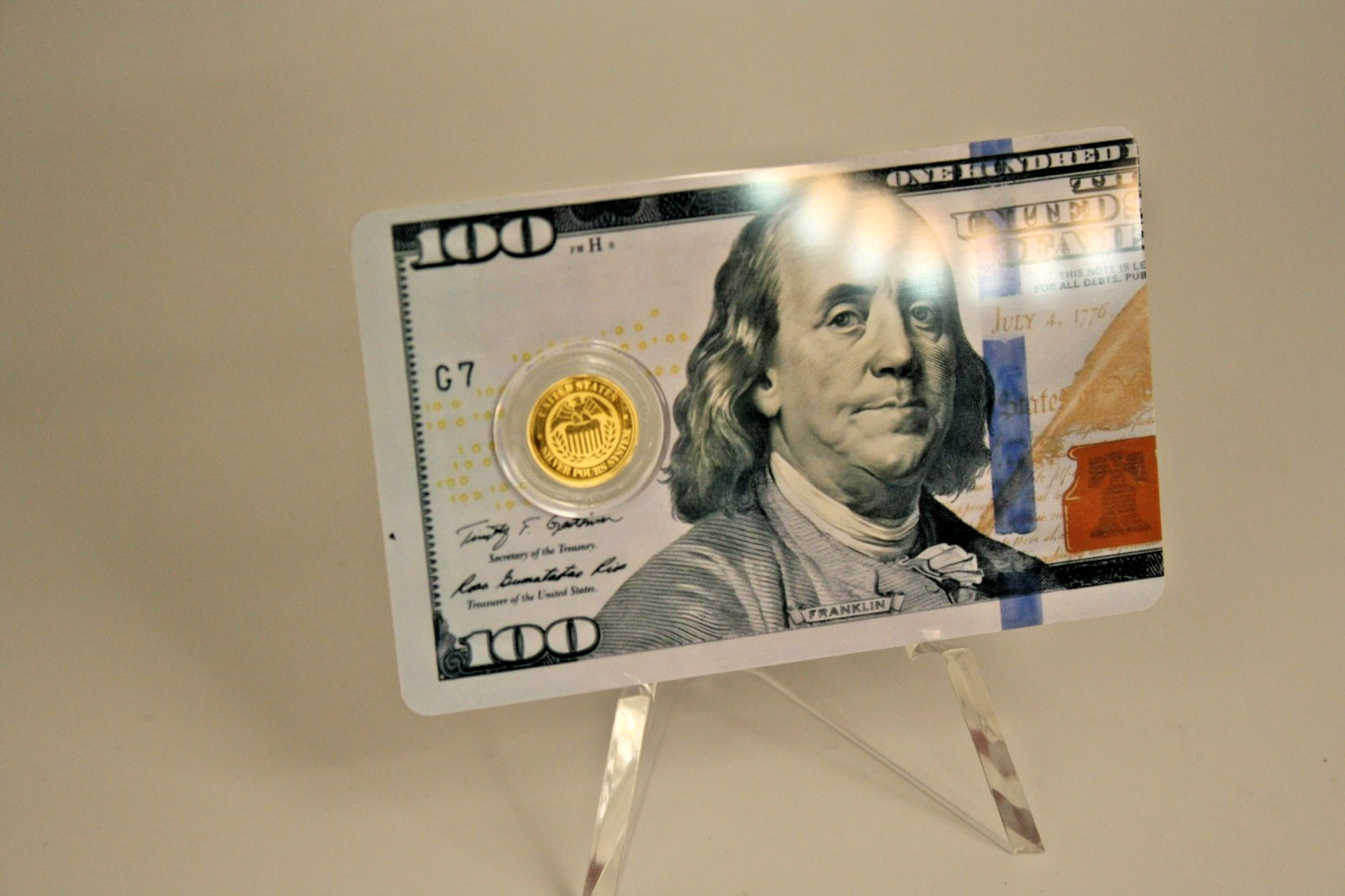 REPUBLIC OF LIBERIA 2026 12 DOLLAR GOLD 1/1000 OZT .9999 USA FLAG $100 BILL