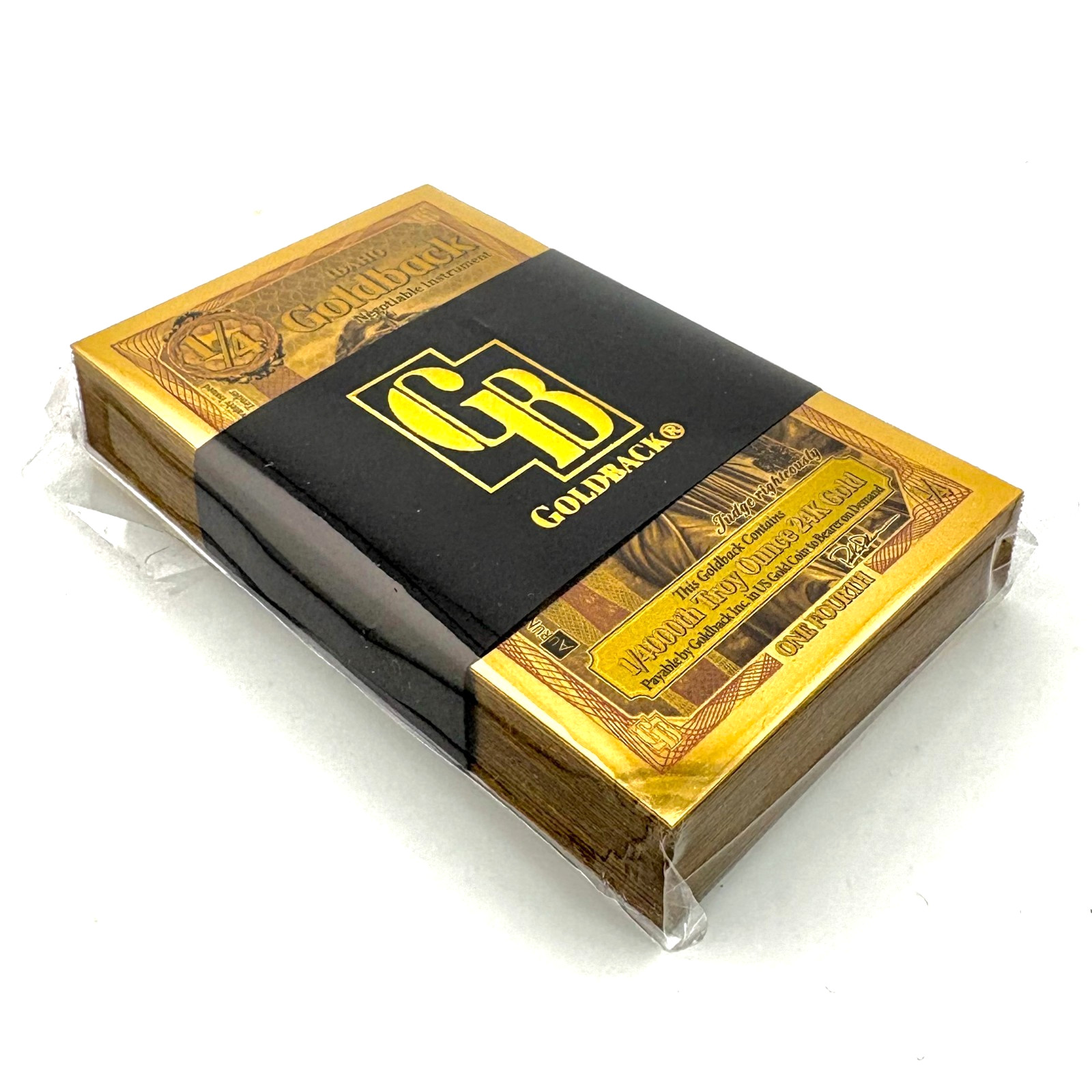 2026 1/4 Idaho GOLDBACK Gold Note 100-PACK – New 24k GOLD ALPHA NOTE W/ UV BG92