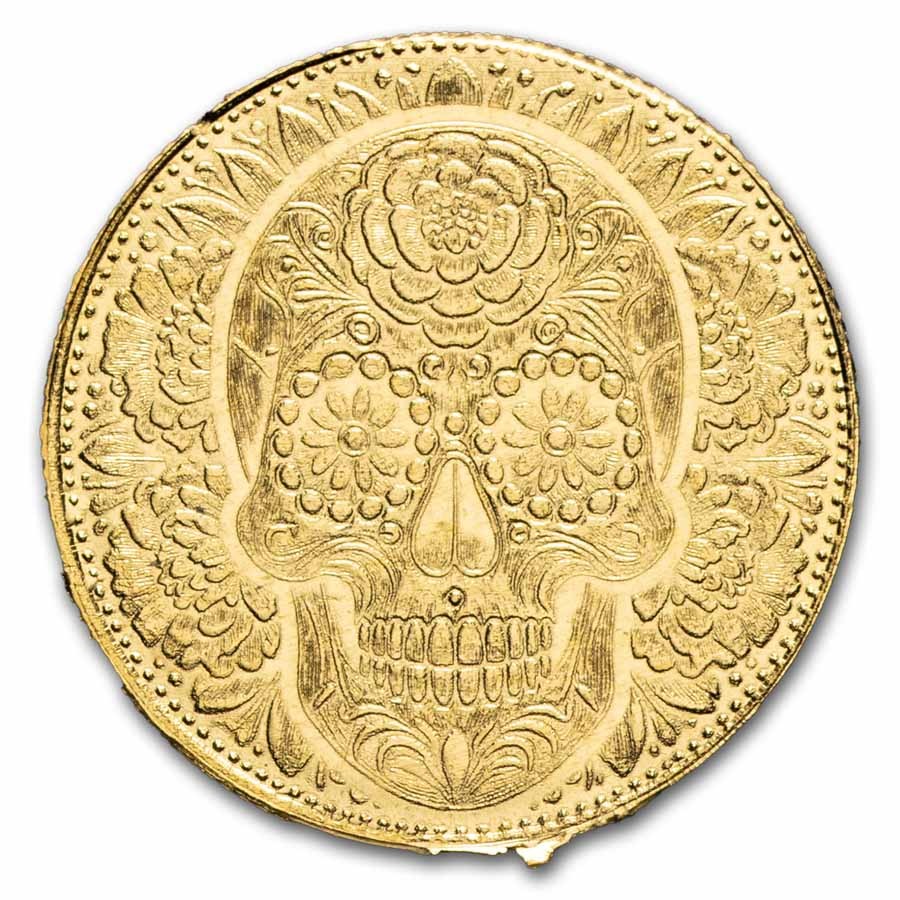 1/200 oz Gold Round: Day of the Dead Rose Skull – MPM