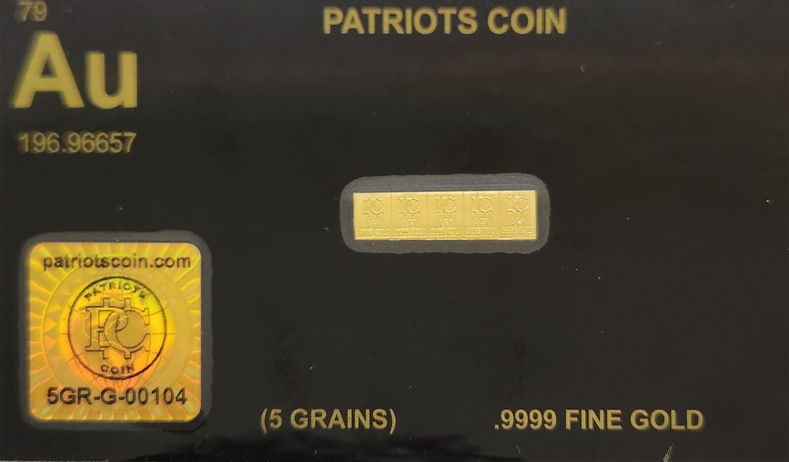 Gold + Silver Bars That Breaks into 5 One GR Bars Gold Bullion .9999 Gold Stamps