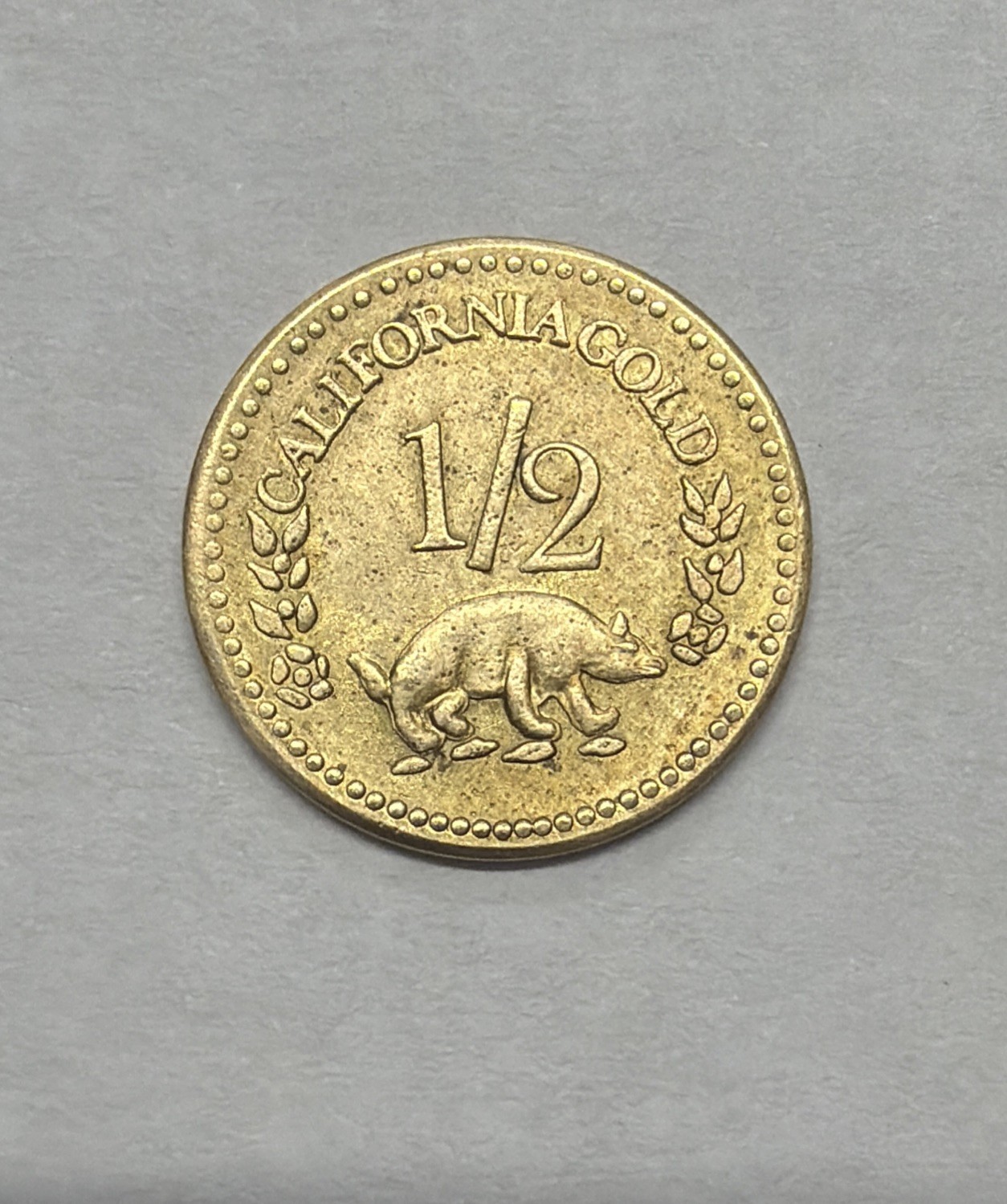 1858 California Round Gold Princess G50C-fractional Bear #1 Type circa 1960