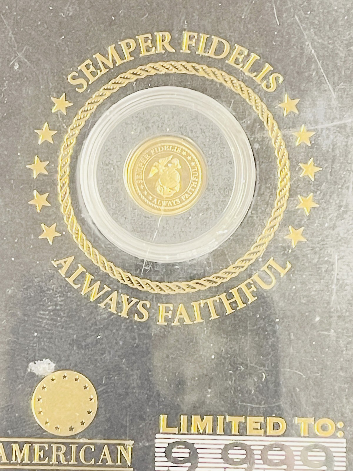 2011 US Marine Corps Semper Fidelis Proof 0.5g .585 Gold Coin American Mint Ltd