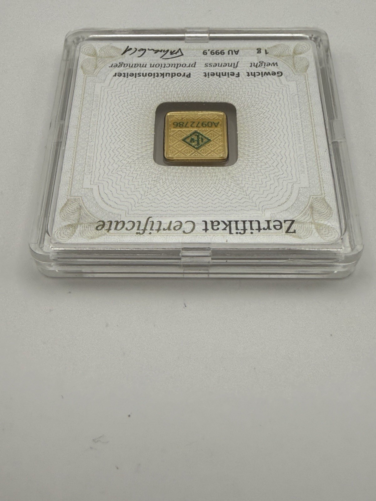 Geiger Edelmetalle 1g Gold Bar 0.9999 Fine Bullion